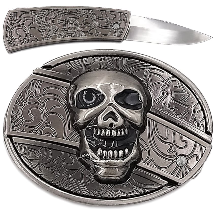 Beautiful Skull Design KNIFE Belt Buckle
