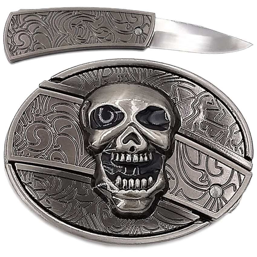 Beautiful Skull Design Knife Belt Buckle