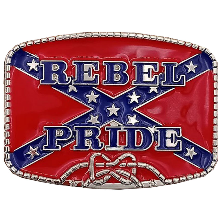 Rebel Pride Flag BELT BUCKLE with Background