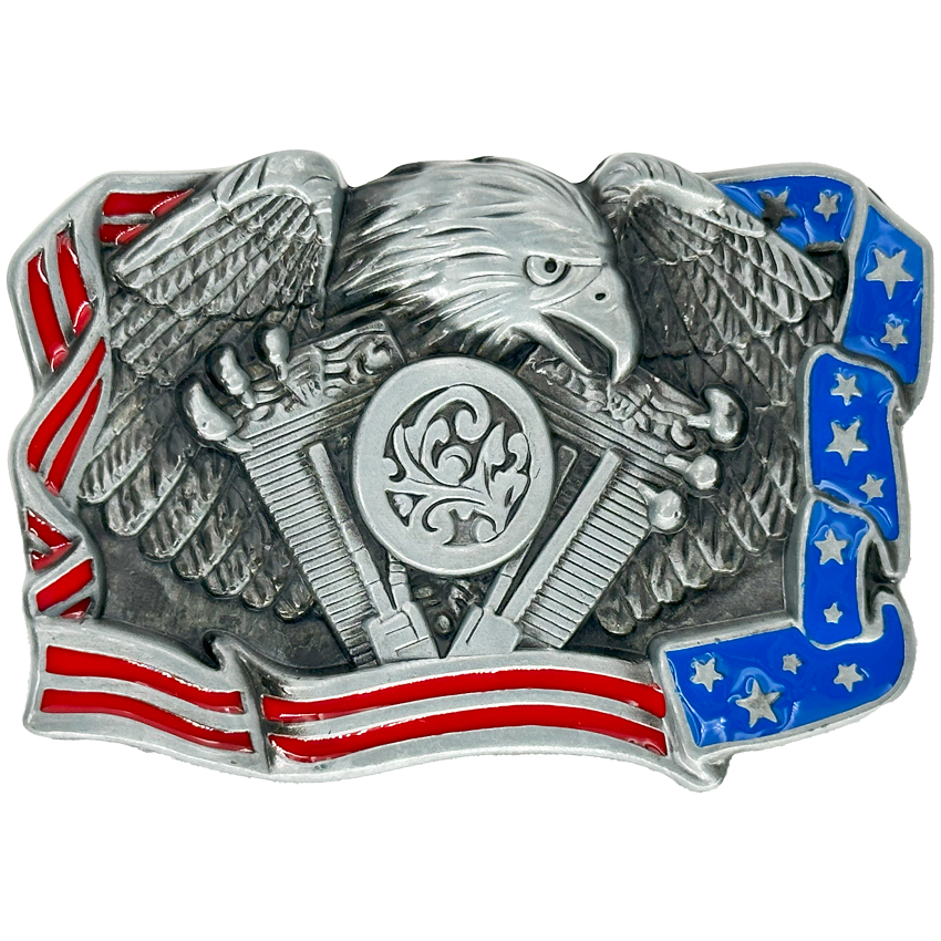 Eagle and USA Flag BELT BUCKLE