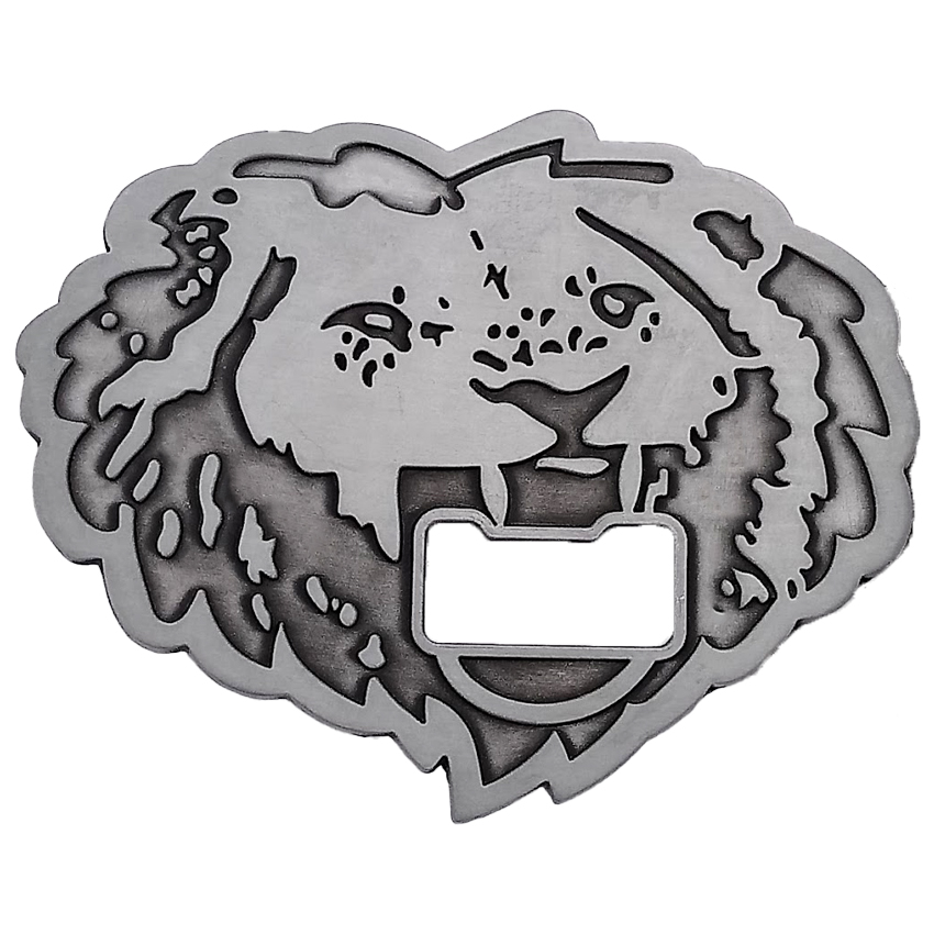 Mens BUCKLE Lion Head Bottle Opener 