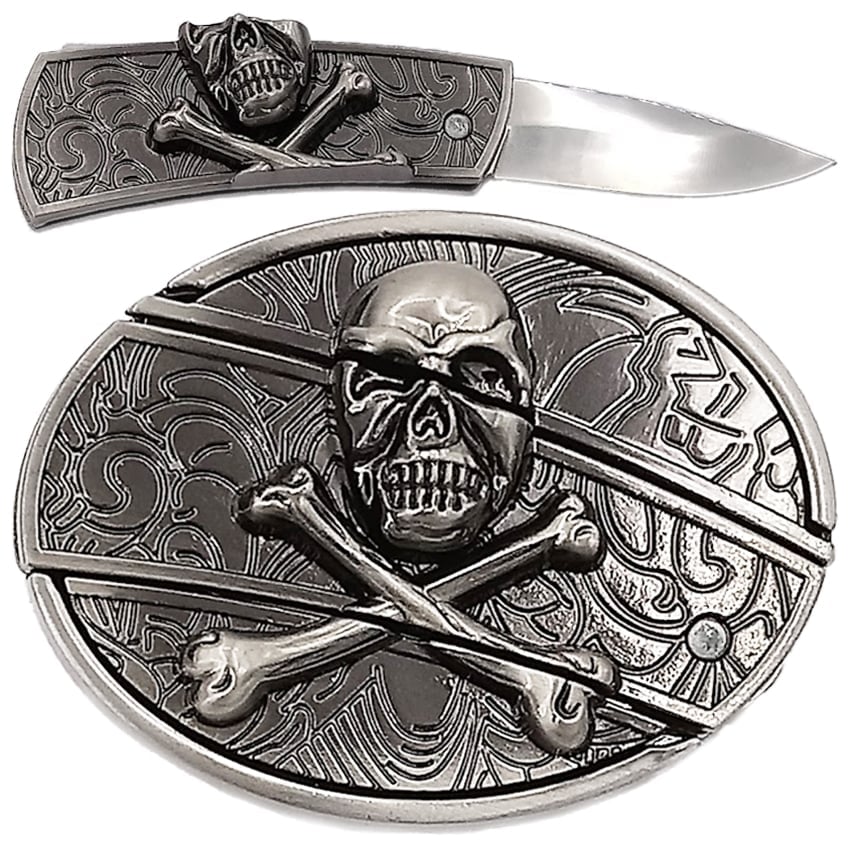 SKULL Knife Belt Buckle