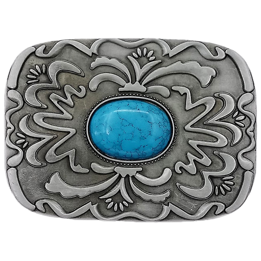 Big Turquoise Bead BELT Buckle