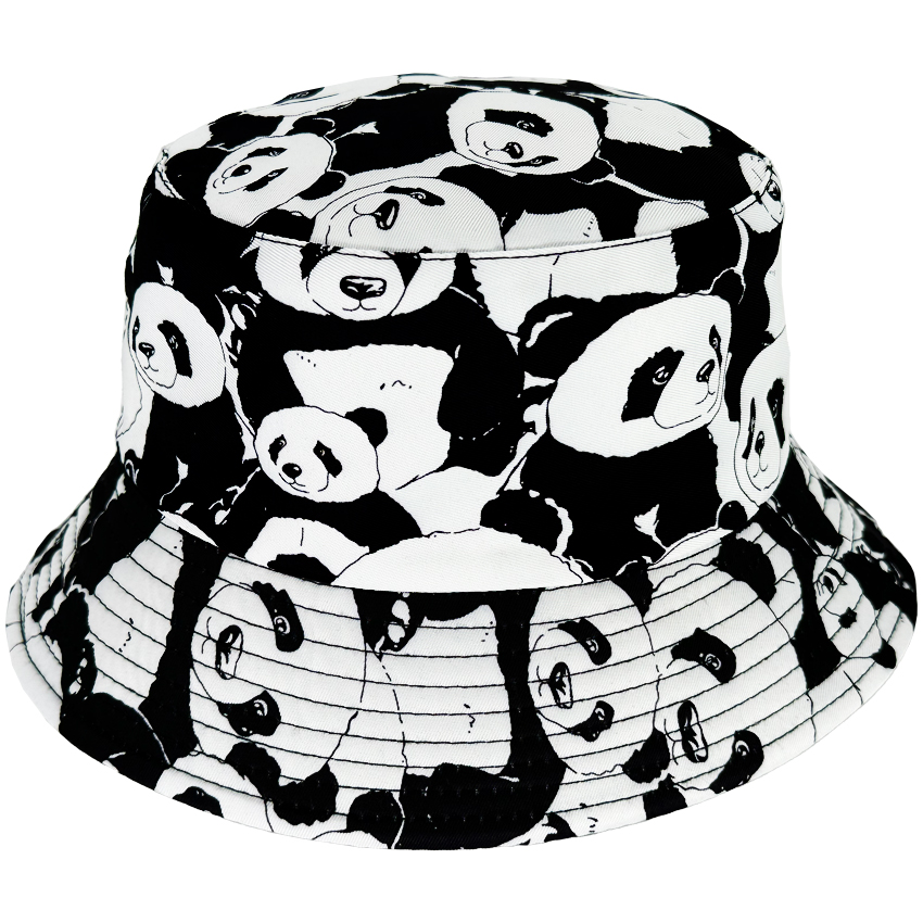 COOL Panda Printed Bucket Hats - Black and White Design