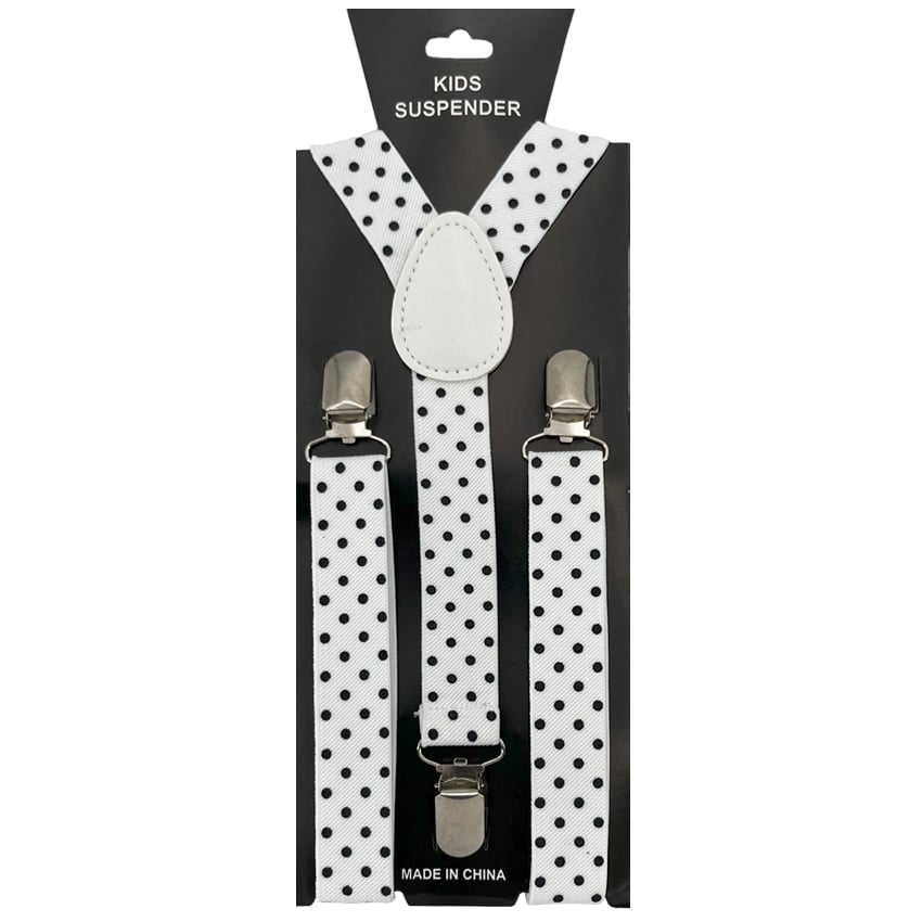 White&Black Polka Dots Kid SUSPENDER