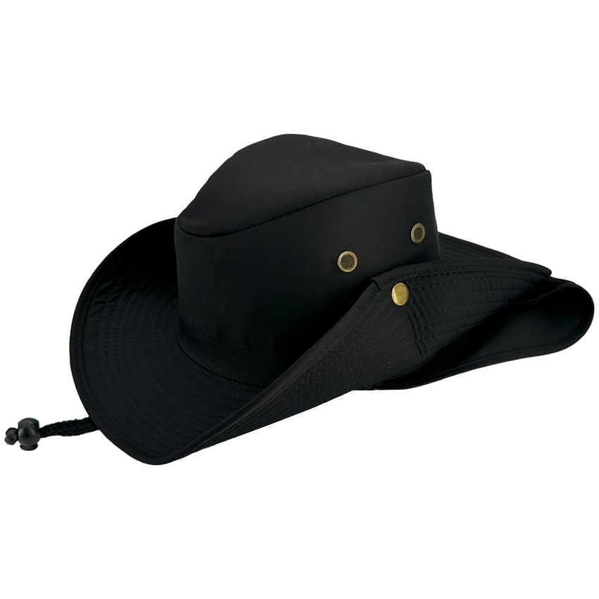 Black Camping Boonie Hat for Men - Quick Dry Hat with Neck Flap