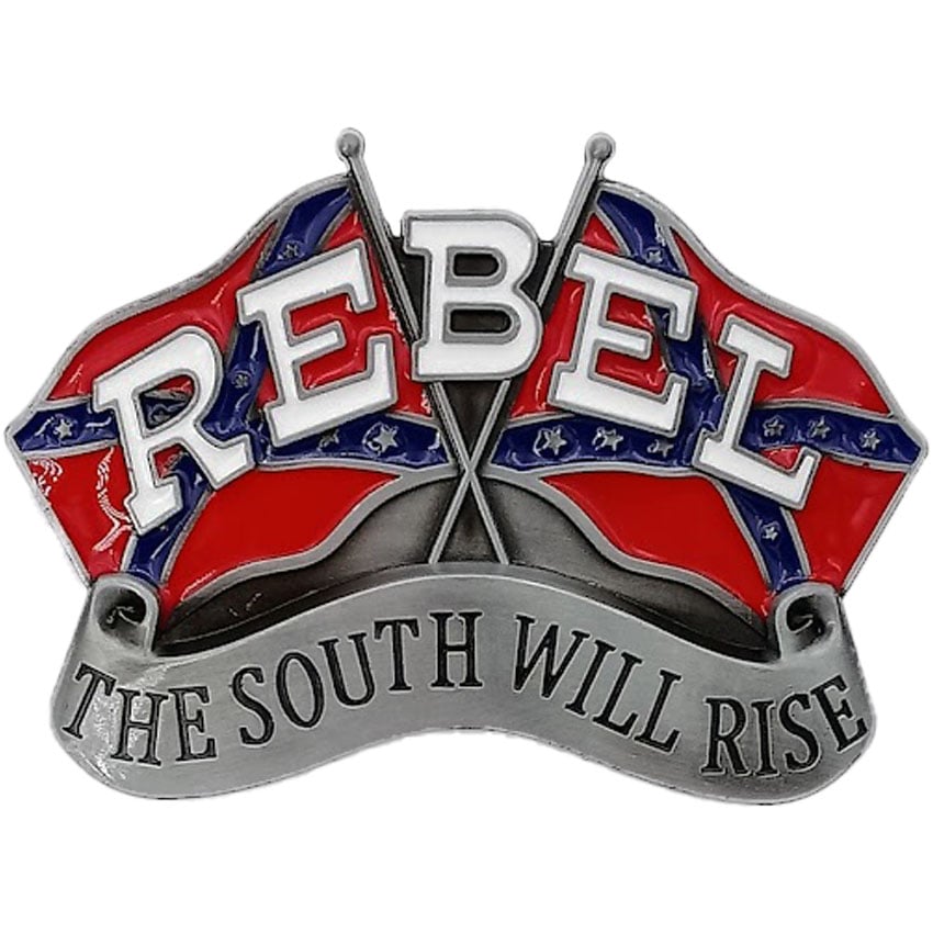 South Will Rise Rebel Flag BELT Buckle