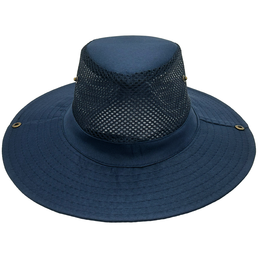 Men's Navy Blue Breathable Mesh Hiking Boonie Hat