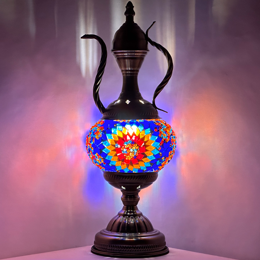 Blue Sunflower Turkish Style LAMP - Without Bulb