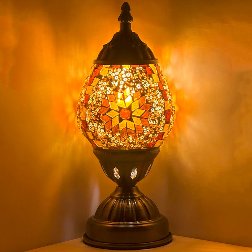 Mosaic Bedside Lamps with Bright Yellow colors - Without BULB