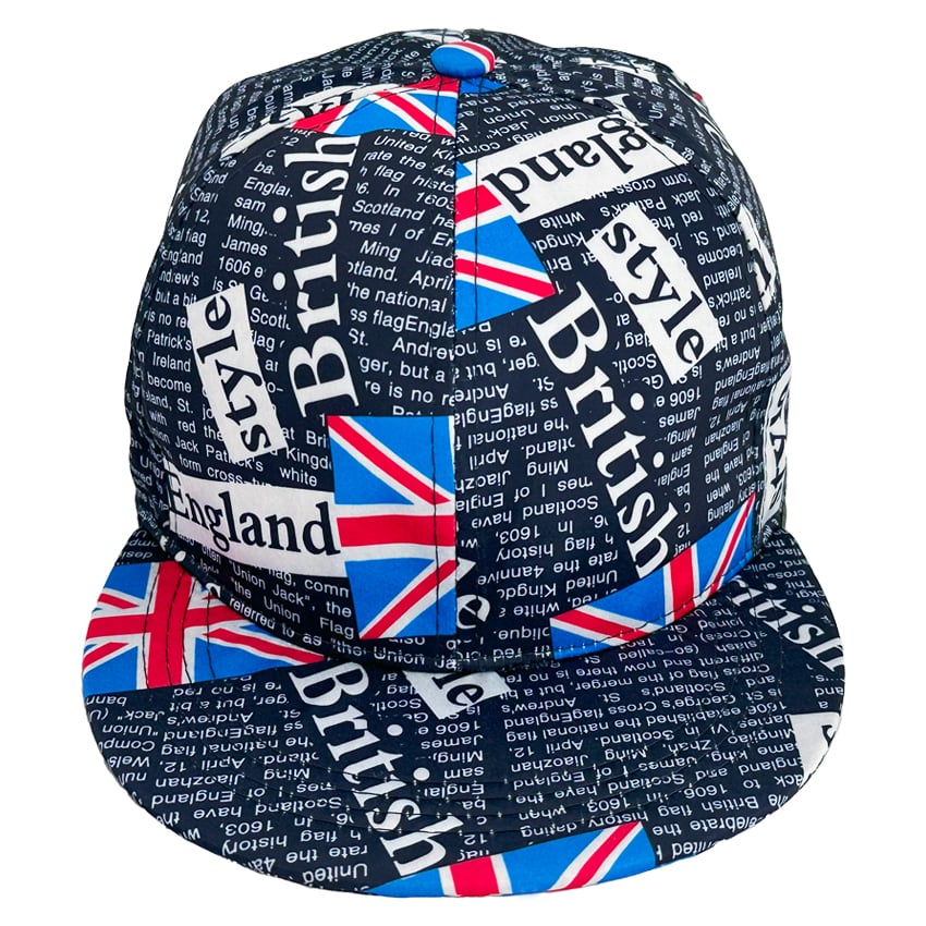Great Britain - England Style Snapback Hat - Newspaper Design Print