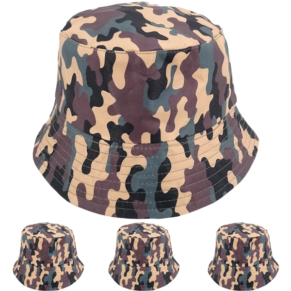 Camouflage Print Reversible Bucket HAT