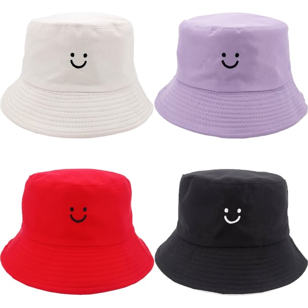 Smiley Emoji Embroidered Bucket HAT
