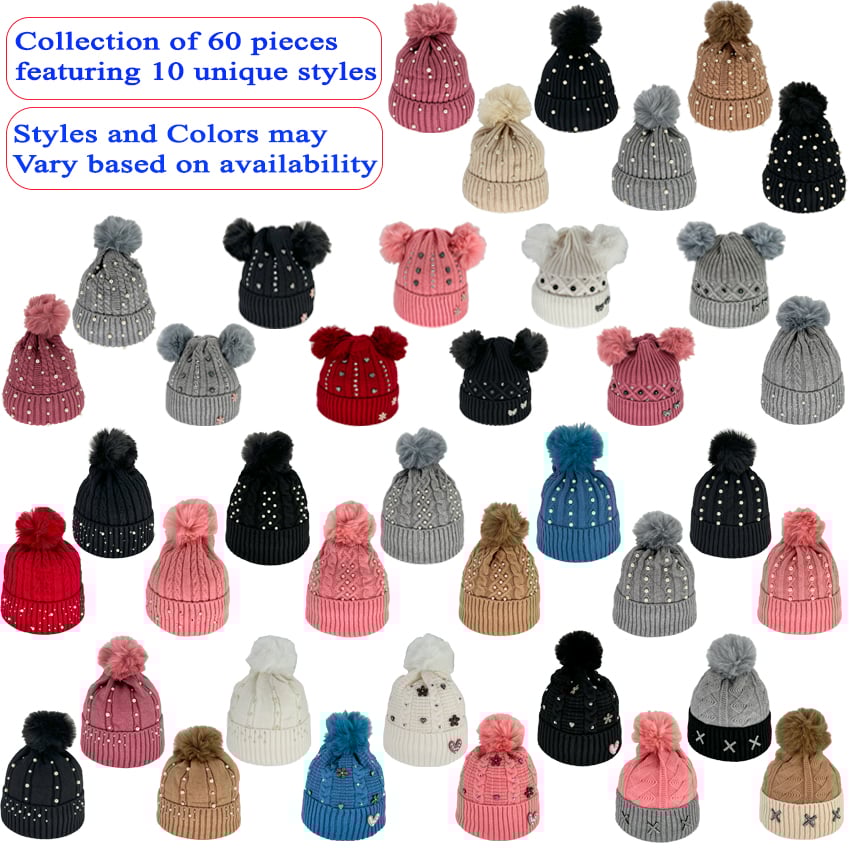 Women Winter Hat Set - Knit Hats | 60 PCs
