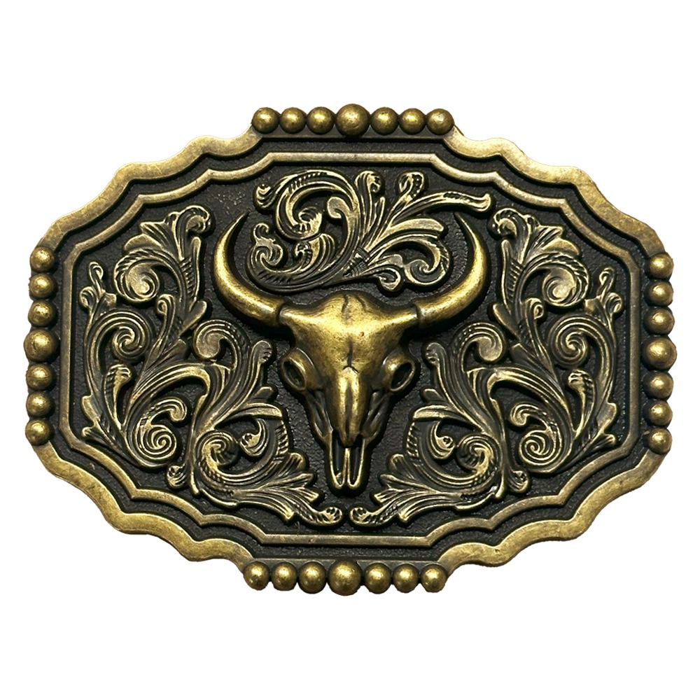  Dark Gold Floral Design Longhorn Belt Buckles for Women