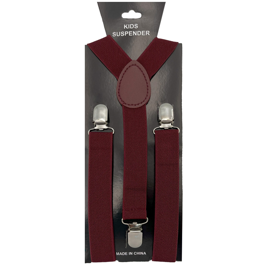 Burgundy Kid Suspenders