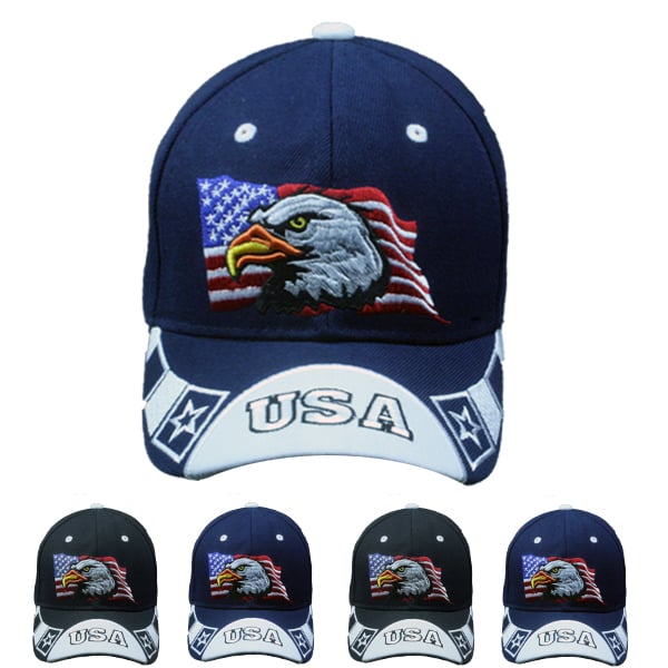 American Eagle & FLAG Embroidered Baseball Cap
