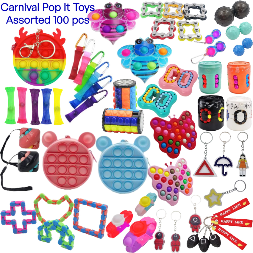 Carnival Prize Pop it TOYS Set - Assorted Styles | 100 PCS