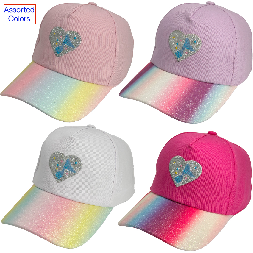 Childrens CAP with Rainbow Visor - Heart Design