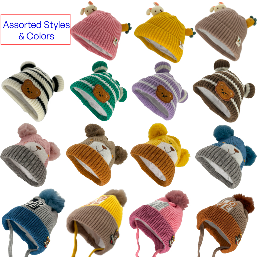 Childrens Winter HATS Set - Cute Winter HATS | 60 pcs