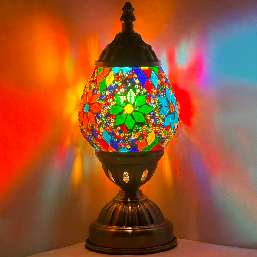 Rainbow Wildflowers Mosaic Desk LAMP - Without Bulb