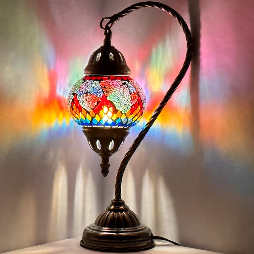 Rainbow Swan Neck Turkish LAMP with Goose Neck Style - Without Bulb