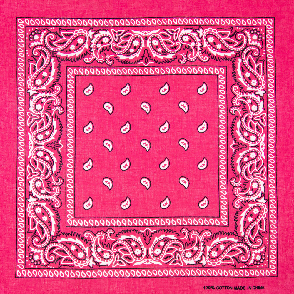 Pink Paisley Cotton BANDANAs