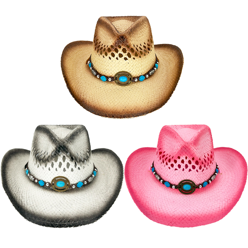 Breathable Raffia STRAW Cowboy HAT