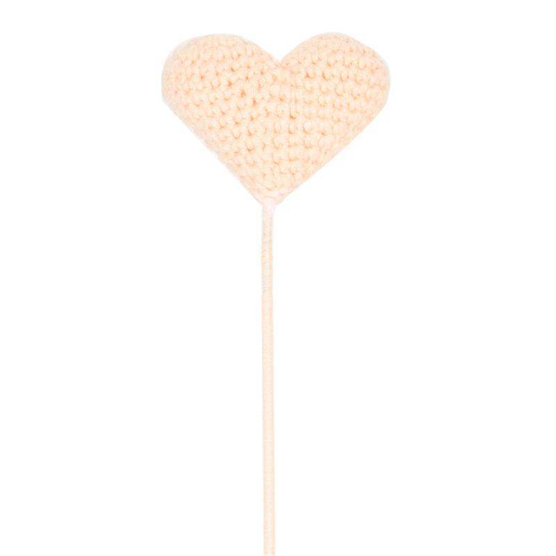 Crochet Heart Shape FLOWERS for Valentine Bouquets - Pastel Pink