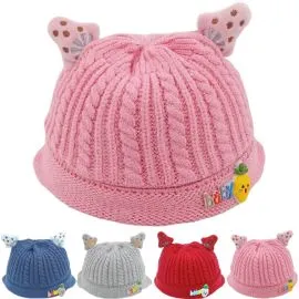 Bulk Kid's Warm Knit Winter Beanie Hat with Ear-1