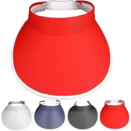 Bulk Wide Brim Plain Adjustable Summer Visor Hats for Women-1