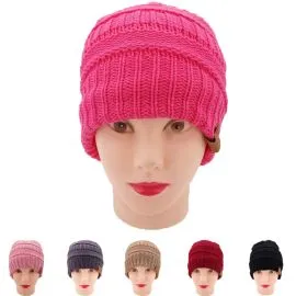 Women's Ponytail Knitting Winter Hats-2