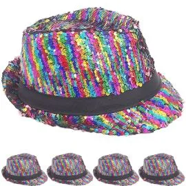 Sparkling Irish Sequin Trilby Fedora Party Hat-0