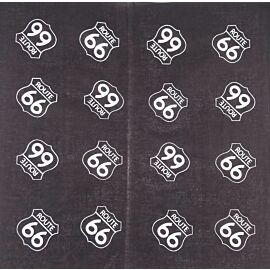 Route 66 Black Printed Cotton Bandanas-1