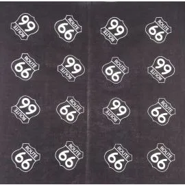 Route 66 Black Printed Cotton Bandanas-1