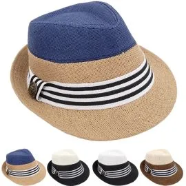 Bulk Trending Adult Casual Straw Trilby Fedora Hat Set-1