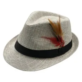 Wholesale Cream Color Trilby Fedora Hat-0