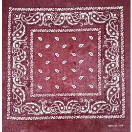 Brown Paisley Printed Cotton Bandanas for Sale-1