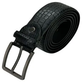 Wholesale Men's Crocodile Pattern Black Leather Belt. Buy in Bulk, Save Money!