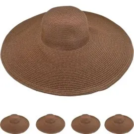 Wholesale Women's Adjustable Floppy Wide Brim Summer Beach Hats-1