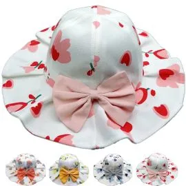 Beautiful Floral Design Sun Hats for Baby Girls - Wholesale-0