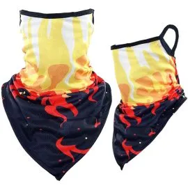 Flames Print Triangle Face Shields for Sale-2