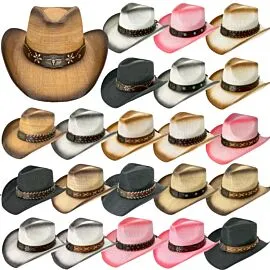 Wholesale Cowboy Hats with 36 unique styles in one Set