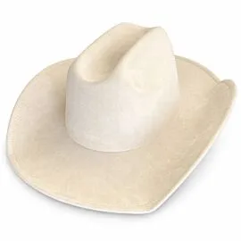 12 Pcs Wholesale Cream Polyester Felt Cowboy Hats - Blank Western Hats