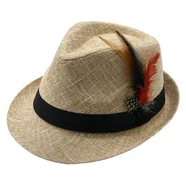 Wholesale Adult Light Coffee Color Trilby Fedora Hat-0