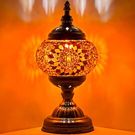 Wholesale Bright Golden Sunburst Handmade Mosaic Glass Lamp - Without Bulb