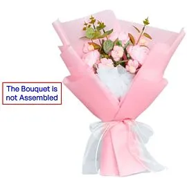 DIY Hot Pink Crochet Rose and Puff Flower Bouquets l Not Assembled