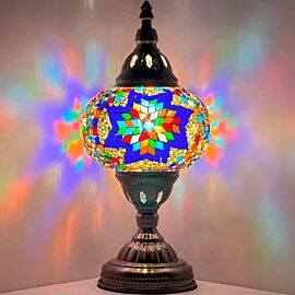 Wholesale Bright Blue Flower Rainbow Handmade Mosaic Glass Lamp