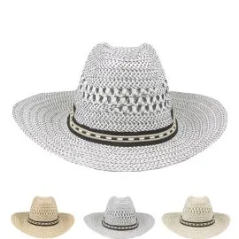Wholesale Western Straw Cowboy Hat for Men - Lightweight and Pinched Brim Hat-1