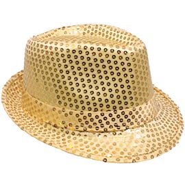 Kids bling bling party show gold color sequin fedora hats at wholesale prices from buy4store